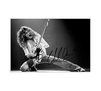 THEGIS Poster su tela con autografo del chitarrista Eddie Van Halen, decorazione per camera da letto, sport, ufficio, stanza, regalo, senza cornice, 60 x 90 cm