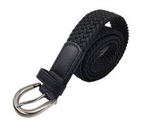 TheGloveHut Cintura elastica unisex in tela elasticizzata, sottile, intrecciata, larga 2,5 cm, Nero , Large/X-Large