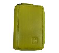 TheGloveHut Porta carte di credito a fisarmonica in pelle di alta qualità, con protezione RFID, in confezione regalo, Verde lime, Taglia unica, porta carte consertina