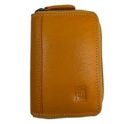 TheGloveHut Porta carte di credito a fisarmonica in pelle di alta qualità, con protezione RFID, in confezione regalo, Giallo, Taglia unica, porta carte consertina