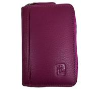 TheGloveHut Porta carte di credito a fisarmonica in pelle di alta qualità, con protezione RFID, in confezione regalo, Fushsia, Taglia unica, porta carte consertina