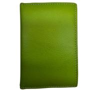 TheGloveHut Porta carte di credito, unisex, in vera pelle, con protezione RFID, Verde lime, Taglia unica, porta carte in pelle