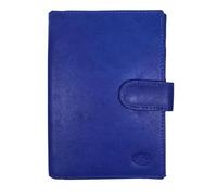 TheGloveHut Porta passaporto da viaggio in vera pelle, organizer per documenti con protezione RFID, Blu, porta passaporto in pelle