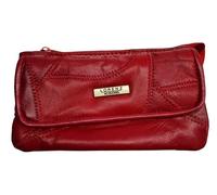 TheGloveHut Portafoglio da donna in vera pelle patchwork porta carte, Rosso, borsa