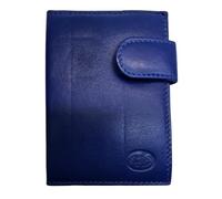 TheGloveHut Portafoglio unisex in vera pelle a forma di fisarmonica, Blu, Taglia unica, porta carte in pelle