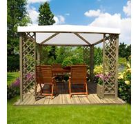 TheGoodGarden Gazebo in Legno per Giardino Red con Copertura in PVC 300 x 300 cm