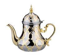 Theiere - Teiera marocchina, 1,2 l, stile arabo, in acciaio inox, per teiera marocchina, stile tradizionale religioso, teapot