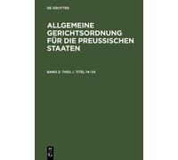 Theil I. Titel 14-34 (Copertina rigida)
