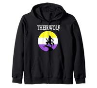 Theirwolf LGBT Gay Pride Maglietta Non binaria per Lupi mannari Felpa con Cappuccio