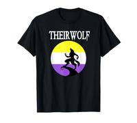 Theirwolf LGBT Gay Pride Maglietta non binaria per lupi mannari Maglietta