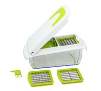 TheKitchenette 5040305-Passaverdure a 3 Griglie, in plastica, Colore: Bianco/Verde, 28 x 12,5 x 12 cm