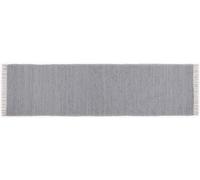 Theko Dhurry - Tappeto in 100% cotone, tessuto a mano, lavabile, utilizzabile su entrambi i lati, 70 x 250 cm, grigio