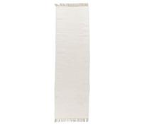 Theko Tappeto Dhurry in 100% cotone, tessuto piatto Happy Cotton | tessuto a mano | colore: bianco | 70 x 250 cm