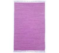 Theko Tappeto Dhurry in 100% Cotone, Tessuto Piatto Happy Cotton | Tessuto a Mano | Colore: Fucsia, 60 x 120 cm