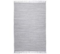 Theko Tappeto Dhurry in 100% Cotone, Tessuto Piatto Happy Cotton | Tessuto a Mano | Colore: Grigio, 120 x 180 cm
