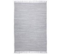 Theko Tappeto Dhurry in 100% cotone, tessuto piatto Happy Cotton | tessuto a mano | colore: grigio | 90 x 160 cm
