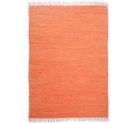 Theko Tappeto Dhurry in 100% cotone, tessuto piatto Happy Cotton | tessuto a mano | colore: terracotta, 90 x 160 cm
