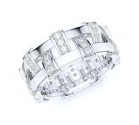THELANDA Anello da sposa unisex in argento sterling antico intrecciato in moissanite vero o diamante finto, Metallo argento sterling imitazione diamante, Diamante sintetico