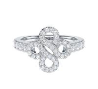 THELANDA Anello di fidanzamento da donna in vera moissanite o finto diamante che si interseca per l'infinito, con nodo d'amore, Metallo Argento sterling Metallo Argento Sterling Moissanite, Moissanite