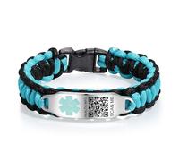 Theluckytag Braccialetti medici sportivi per uomini e donne, con codice QR, braccialetti medici identificativi di emergenza, in nylon, impermeabile, per polsi fino a 17,8 cm, più spazio