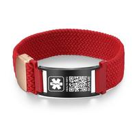 Theluckytag Braccialetto medico con codice QR Emergency ID, in silicone, impermeabile, adatto per polsi fino a 22,9 cm, informazioni di emergenza, più spazio, per sport, ragazzi/ragazze/donne/uomini