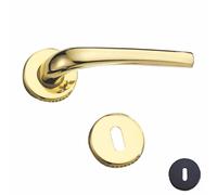 THEMA - MANIGLIA CON BOCCHETTA TONDA SERIE MIRA FINITURA ORO LUCIDO FORO PATENT