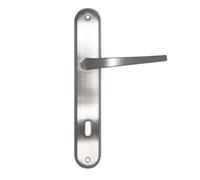 THEMA - MANIGLIA CON PLACCA SERIE CIGNO CROMO SATINATO FORO PATENT