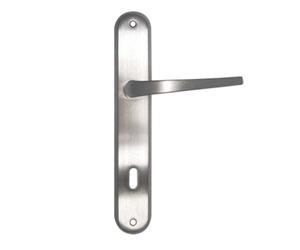 THEMA - MANIGLIA CON PLACCA SERIE CIGNO CROMO SATINATO FORO PATENT