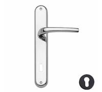 THEMA - MANIGLIA CON PLACCA SERIE MIRA CROMO SATINATO FORO YALE