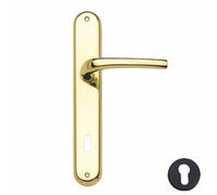 THEMA - MANIGLIA CON PLACCA SERIE MIRA FINITURA IN ORO LUCIDO FORO YALE