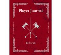 Themed Player's Journal with Character Sheet for DND, Barbarian, Red