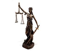 Themis Statua della dea greca Signora della Giustizia Justitia, scultura in bronzo, 20 cm