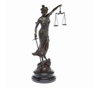 Themis - Statua greca della dea della giustizia, scultura in bronzo su base in marmo, 40 cm