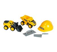 Theo Klein 2497 Volvo Power - Set da Cantiere I con autoribaltabile e Pala caricatrice I con Utensili da Costruttore ed elmetto I Giocattolo per Bambini dai 3 Anni
