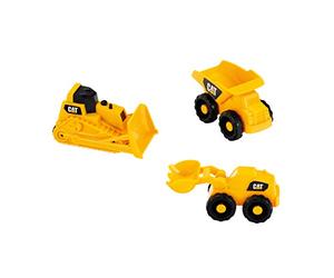 Theo Klein 3236 Set di Veicoli da Cantiere Caterpillar I Include Ribaltabile, Pala gommata e cingolato I Giocattoli per Bambini dai 18 Mesi in su