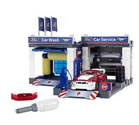 Theo Klein 3313 Stazione di servizio con Ford Mustang del 2019 I Il garage e l'auto possono essere smontati I Officina con piano elevatore e autolavaggio I Giocattoli per bambini dai 3 anni in su
