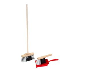 Theo Klein 6109 Set di scope I Set da tre pezzi di scope colorate con manico in legno I Include scopa, scopetta e paletta, Giocattoli per bambini dai 3 anni in su