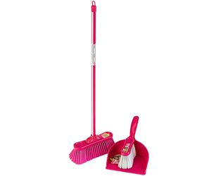 Theo Klein 6351 Set di 3 Scope classiche Barbie, Scopa per Bambini, Scopetta e Paletta in stile Barbie, Giocattoli per Bambini dai 3 Anni in su