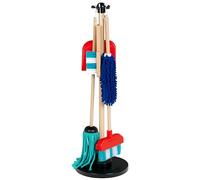 Theo Klein 6838 Vileda Porta Scope | Set per Pulizia in plastica e Legno con Scopa, mocio e Accessori | Prodotto con Licenza Ufficiale | Giocattolo motorio interattivo per Bambini dai 3 Anni