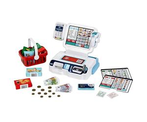 Theo Klein 7265 Cassa Self-Service I Scanner con luci e Suoni I Display per 3 temi I Cestino della Spesa, Soldi e Molto Altro I Giocattolo per Bambini dai 3 Anni in su