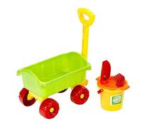 Theo Klein 7619 KLEIN goes BIO Carretto con Set Secchiello, con Secchio, rastrello, Pala e Setaccio in bioplastica, Giocattolo per Bambini a Partire da 1 anno