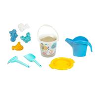 Theo Klein 7620 Set secchiello da spiaggia - Mondo acquatico I Include setaccio e annaffiatoio I Con formine, paletta e rastrello I Plastica riciclata I Giocattoli per bambini dai 18 mesi in su