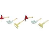 Theo Klein 7681 Attrezzi da giardino I Inclusi paletta a mano, rastrello e zappa doppia con manico corto in legno I Plastica riciclata I Anti-UV, Giocattoli per bambini dai 3 anni in su