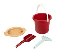 Theo Klein 7688 Set secchiello da spiaggia - Secchiello da 2 litri I Include setaccio, paletta e rastrello I Plastica riciclata I Anti-UV | Giocattoli per bambini dai 18 mesi in su