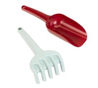 Theo Klein 7691 Paletta e rastrello per sabbia, Set colorato per recinto di sabbia, Plastica riciclata I Con pala e rastrello, Anti-UV, Giocattoli per bambini dai 18 mesi in su