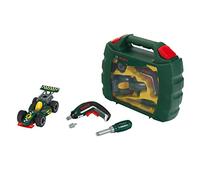 Theo Klein 8395 Set Valigetta degli attrezzi Bosch Grand Prix con avvitatore a batteria Ixolino, Auto da corsa, Dimensioni- 32 cm x 26 cm x 9 cm, Giocattolo per bambini a partire dai 3 anni di età
