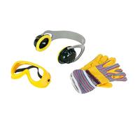 Theo Klein 8535 Set di accessori da 3 pezzi, Guanti da lavoro, occhiali da lavoro e protezione per le orecchie nel design Bosch, Dimensioni della confezione: 19,5 cm x 7 cm x 33,5 cm, Giocattolo per bambini a partire dai 3 anni di età