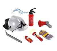 Theo Klein 8921 Set dei Pompieri, Set da 7 Pezzi con Casco, Torcia Tascabile, Estintore con Funzione di spruzzo, Dimensioni della Confezione: 52,4 cm x 35 cm x 20 cm