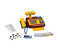Theo Klein 9330 Registratore di Cassa Elettronico, con Scanner, calcolatrice, Suono, Include Soldi per giocare, Giocattoli per Bambini dai 3 Anni in su