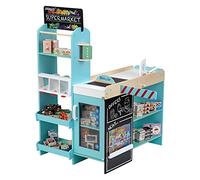 Theo Klein 9391 Supermercato, in Legno (MDF) I Moderno Negozio con registratore di Cassa, barriera, Lavagna e Accessori I Giocattoli per Bambini dai 3 Anni in su